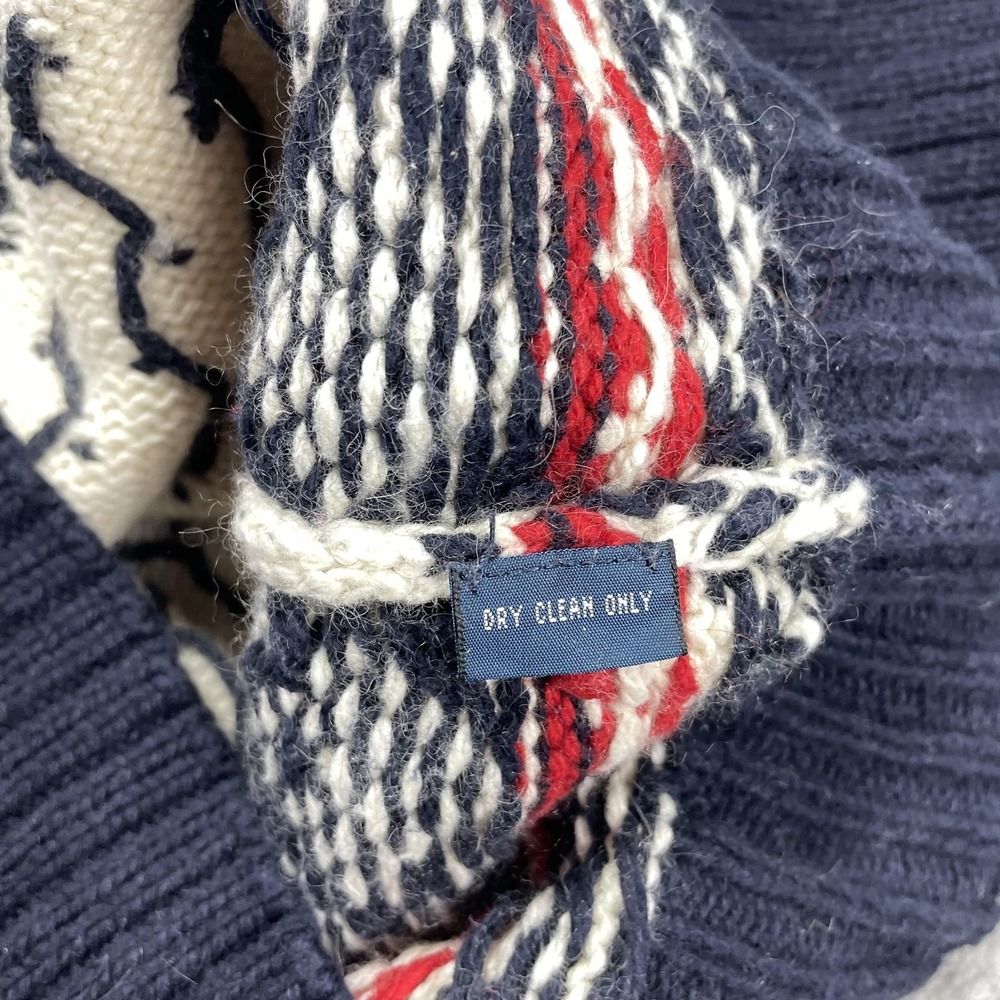 Polo Ralph Lauren Sweater Mens Medium White Moose Fair Isle Crewneck Pullover - Picture 15 of 16